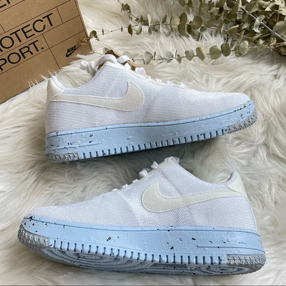 Nike Air Force 1 Crater Flyknit Women’s 8.5 White Pure Platinum NIB